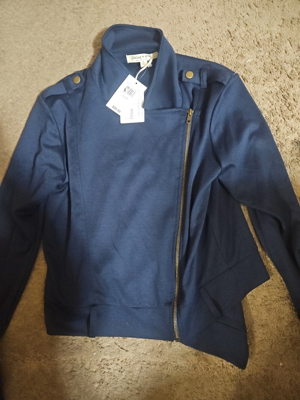 Living Doll Asymmetrical Moto Jacket Size S